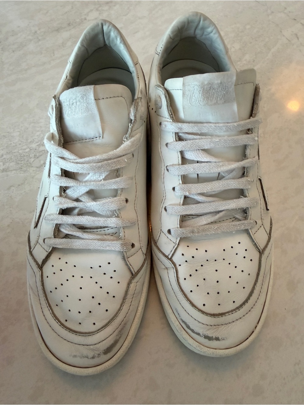Golden Goose Off-White Leather Sneakers - Picture 2 of 5